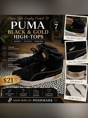 Puma Black and Gold High-Tops